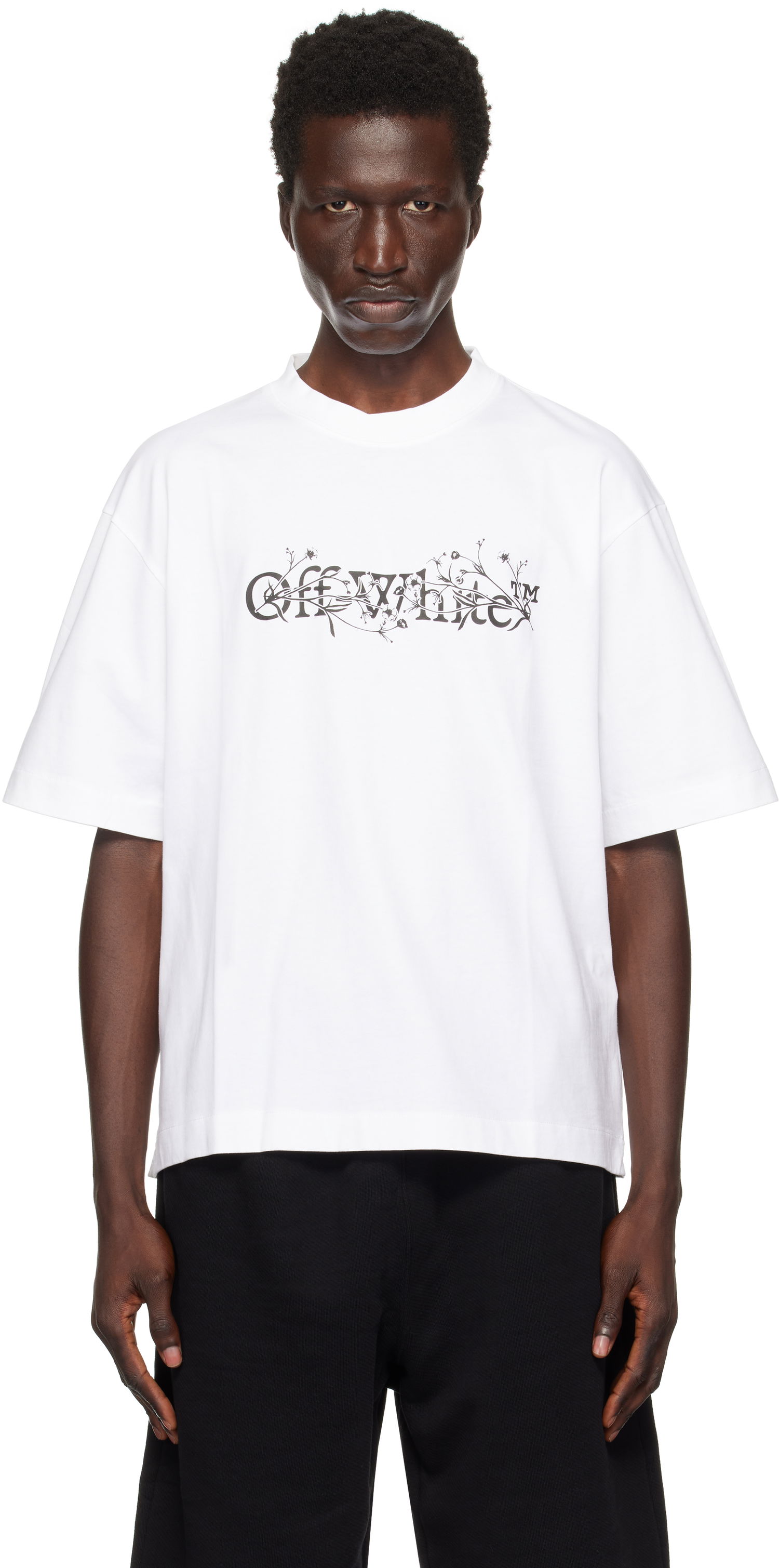 Tričko Off-White Flower Skate T-Shirt Biela | OMAA120F24JER00B0110, 0
