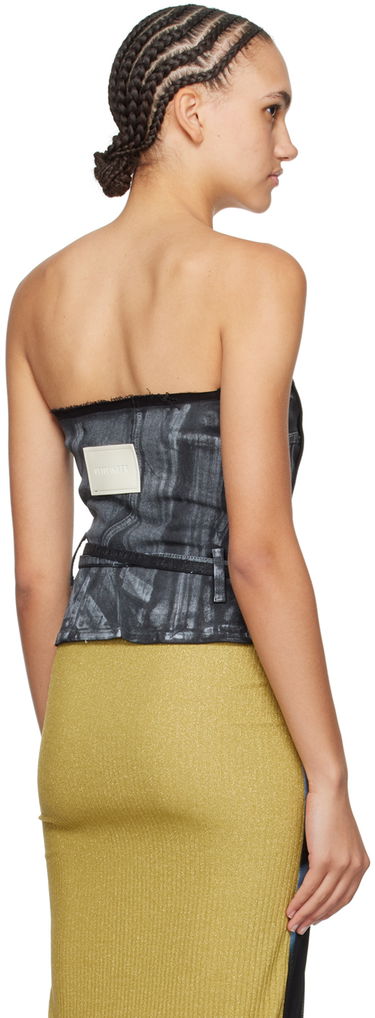 Tielko Ottolinger Ottolinger Zip Denim Corset Top Šedá | 1704812, 2
