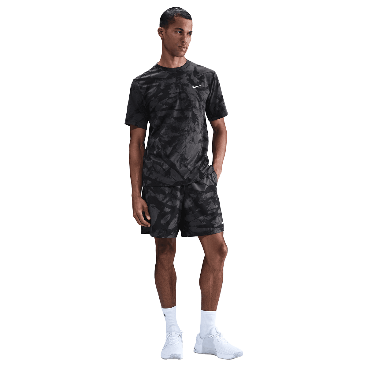 Šortky Nike Dri-FIT Form 7" Print Training Shorts Čierna | HV0431-060, 0