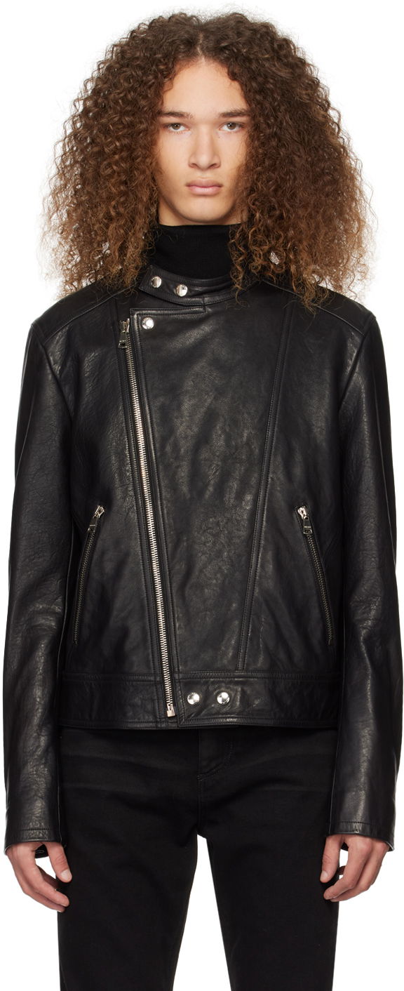 Bunda Balmain Zip Leather Jacket Čierna | CH1TD010LC46, 0