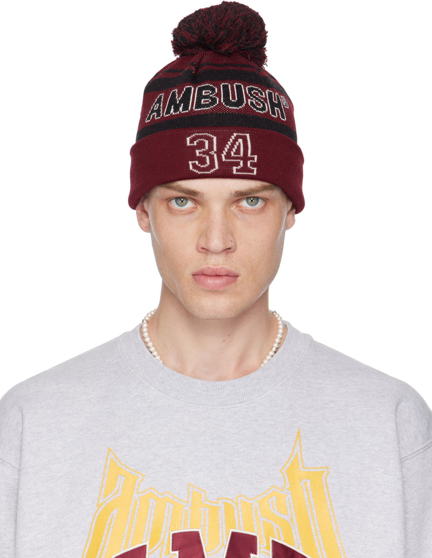 Kulicha Ambush Stadium Logo-Embroidered Beanie Červená | BMLC003F24KNI0012810, 0