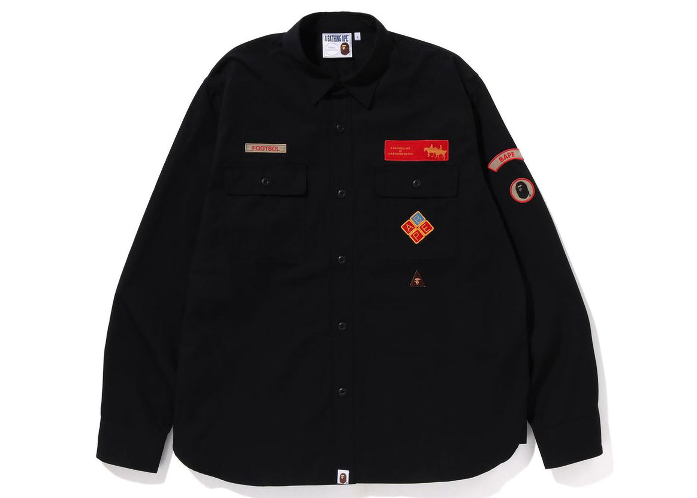 Košeľa BAPE Relaxed Fit Boyscout Shirt Čierna | 1J30-131-001, 0