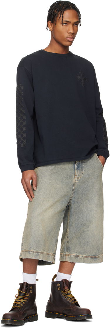 Mikina Rhude Rhude Cross Long Sleeve T-Shirt Navy | RHPS25TT12012, 3