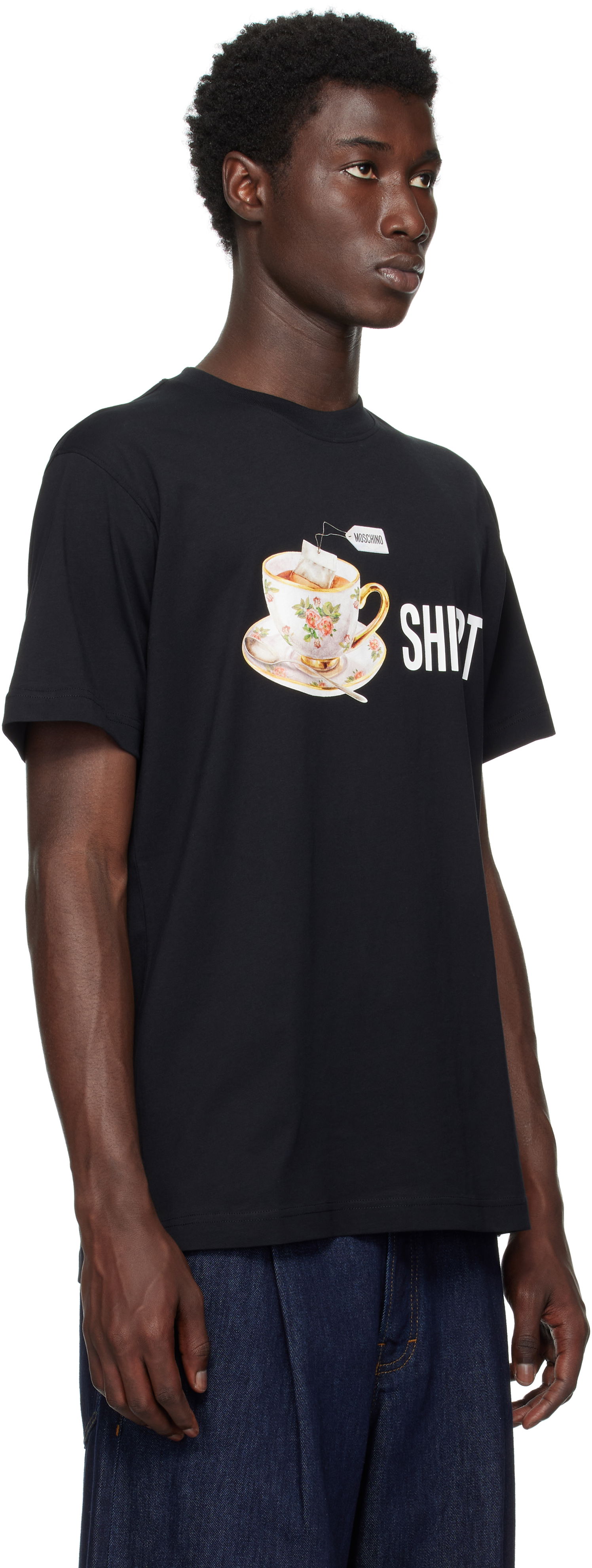 Tričko Moschino Moschino Teacup Print Organic Cotton T-Shirt Čierna | 252ZZ072852411555, 1