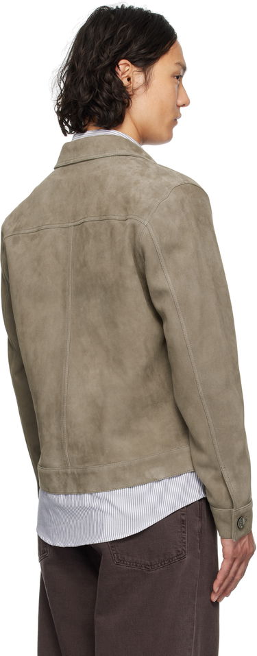 Bunda AMI AMI Paris Buttoned Suede Jacket Šedá | HJK243.LH0054, 2