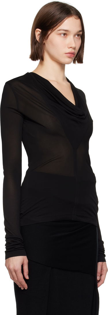 Body TOTEME TOTEME Draped V-Neck Top Čierna | 244-WRT0401-FB0266, 3