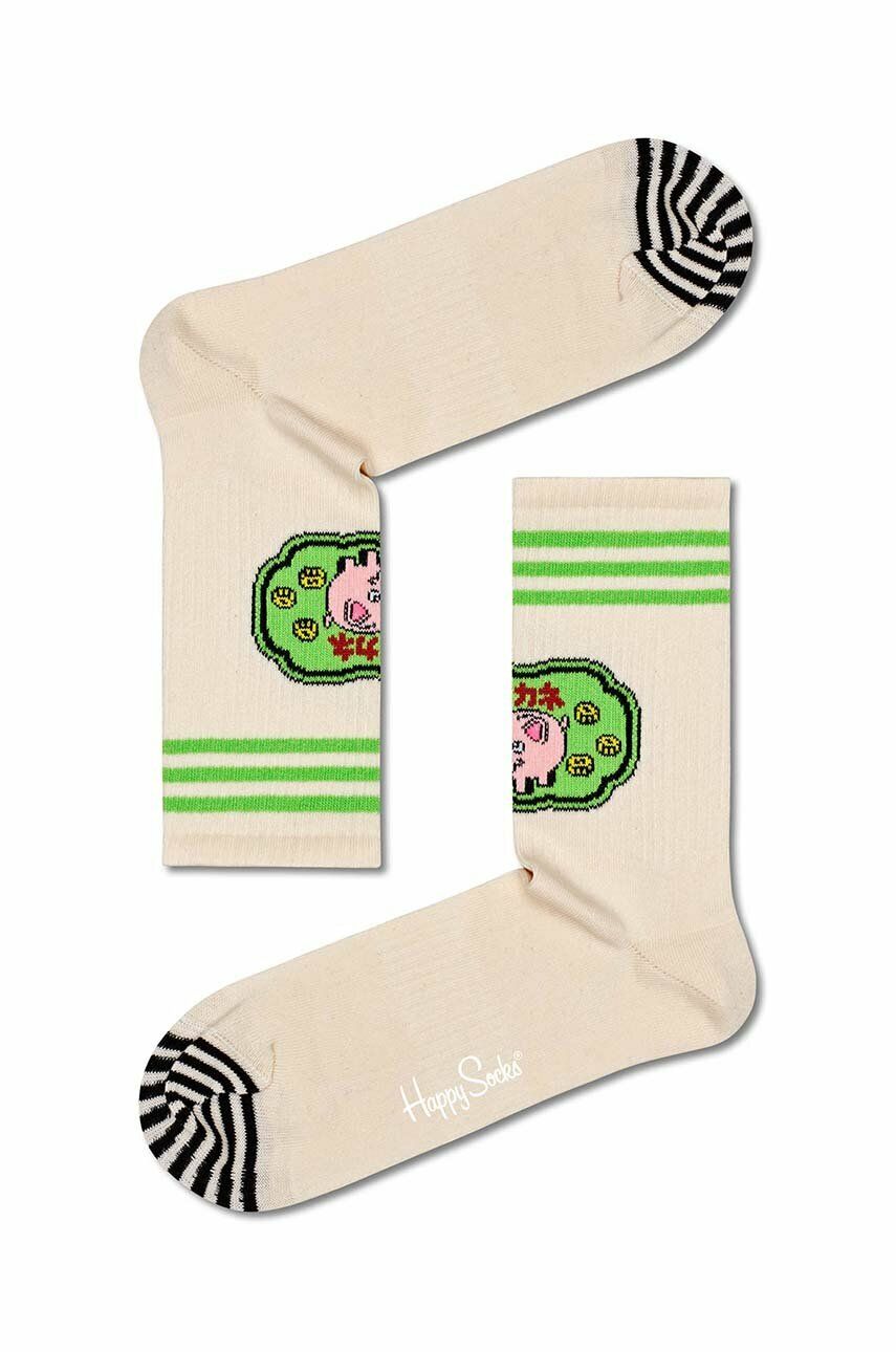 Ponožky Happy Socks Piggy Bank Béžová | ATPBA14.1700, 0