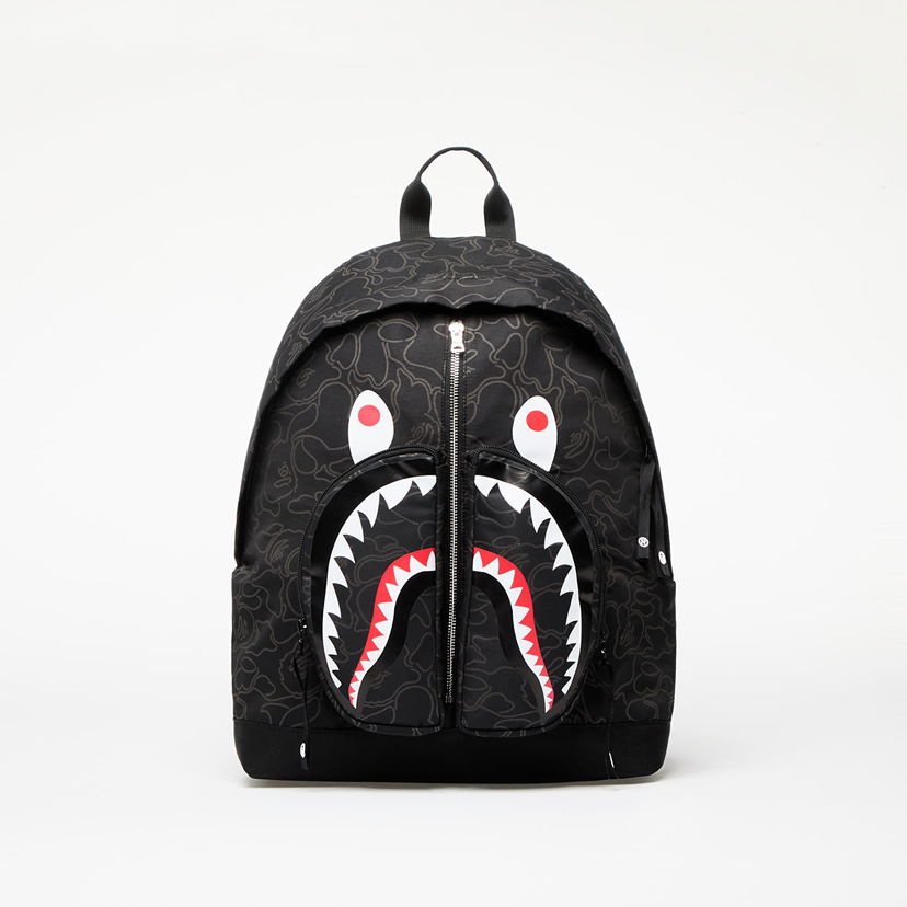 Batoh BAPE A BATHING APE Neon Camo Shark Day Pack Black Čierna | 001BAK301007M BLK