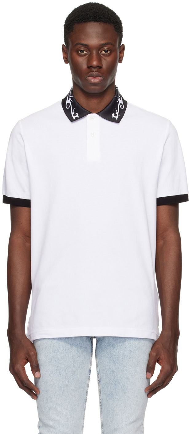 Polo tričko Versace Jeans Couture White Printed Polo Biela | E76GAGT08_ECJ01T, 0