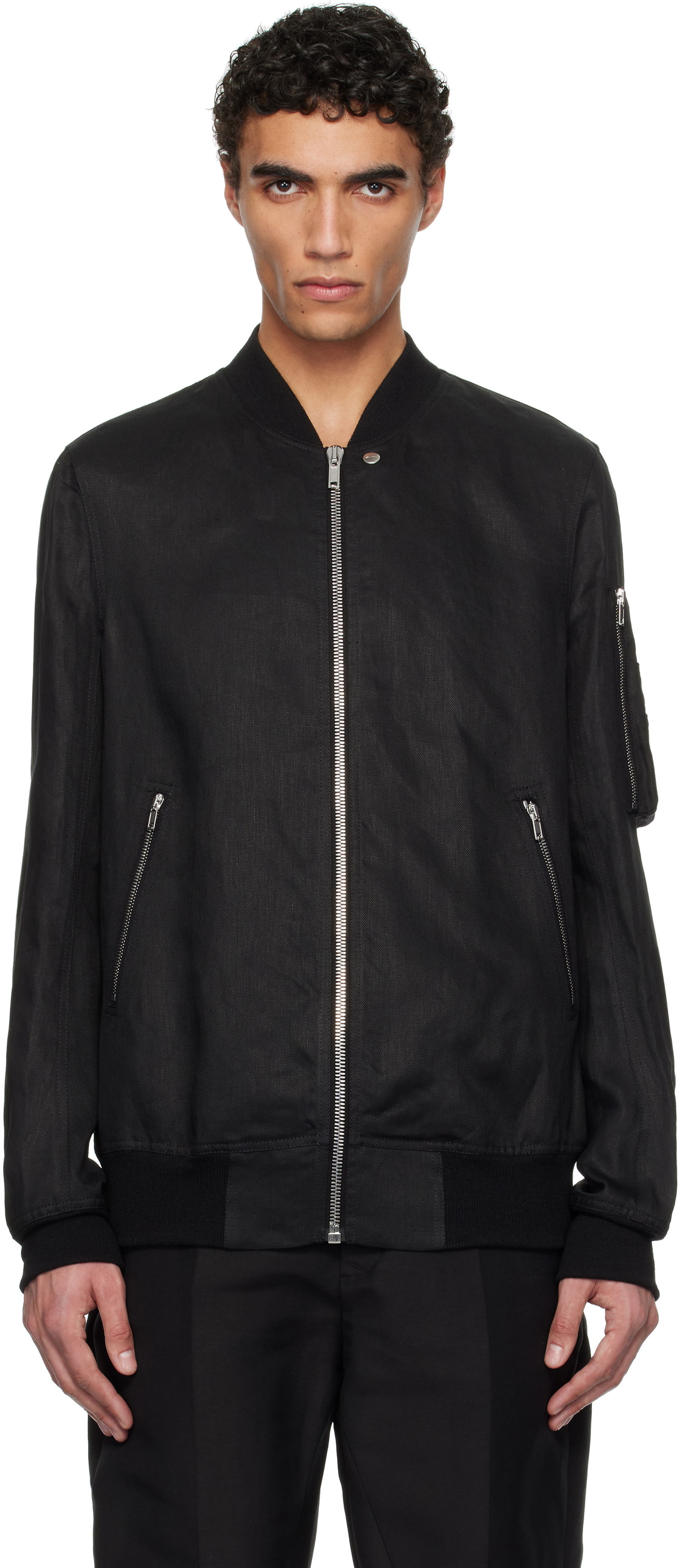 Bomber bunda Rick Owens Rick Owens Hollywood Classic Flight Bomber Jacket Čierna | RU01E5778 TWL, 0