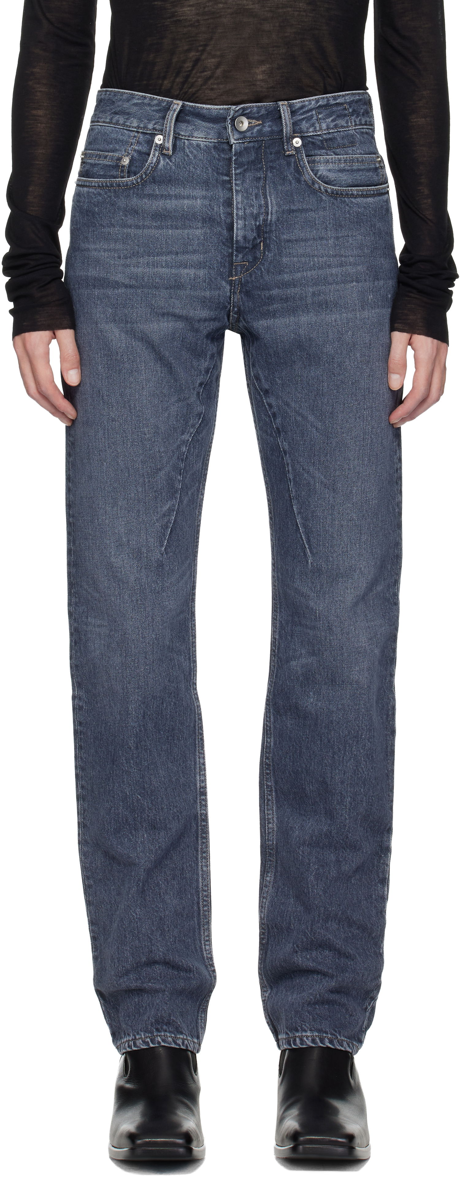 Džínsy Rick Owens Concordians Fog Cut Jeans Modrá | DU02E7397 DGY, 0