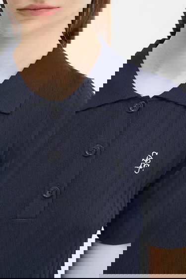 Polo tričko Sporty & Rich Sporty & Rich SRC Ribbed Polo Shirt Navy | WS069620305BL106, 3
