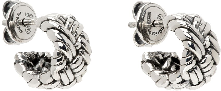 Náušnice Bottega Veneta Intreccio Small Earrings Metalická | 795574 V5070 8117, 1
