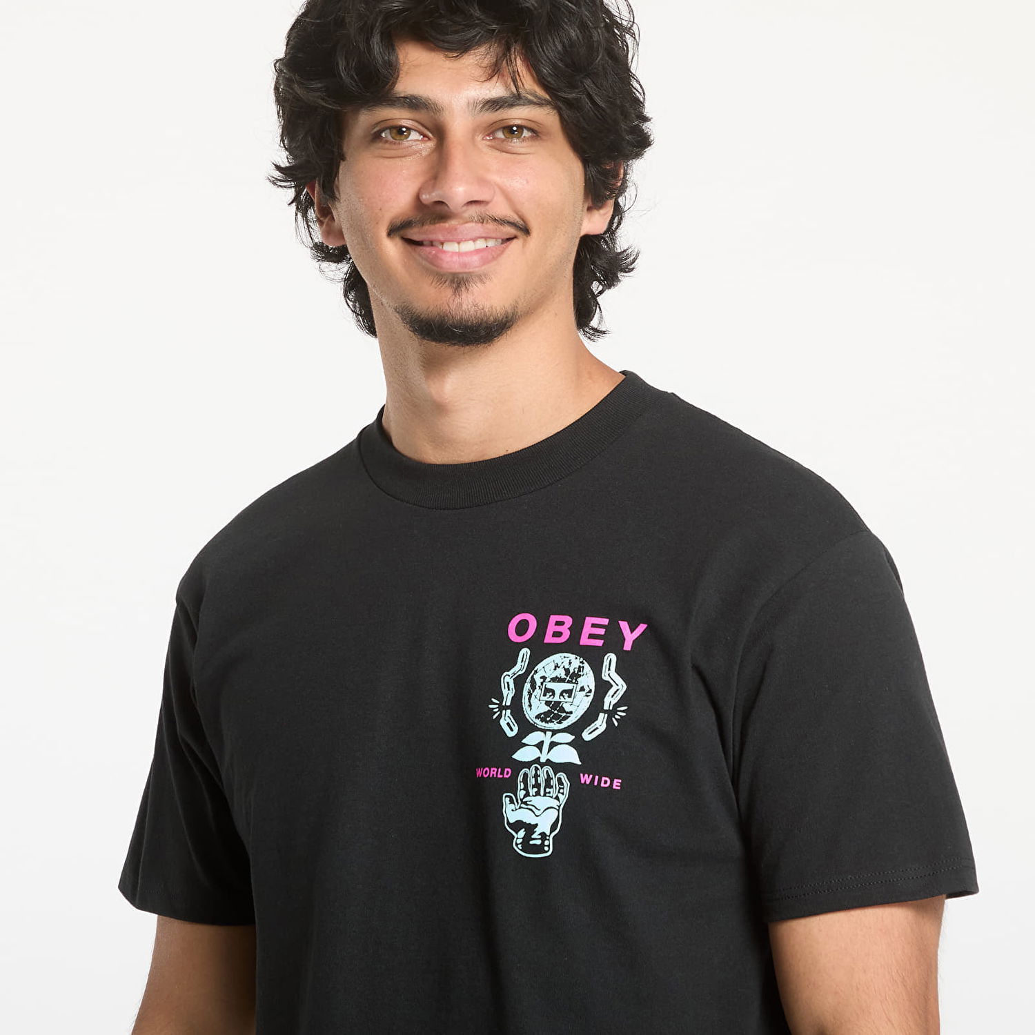 Tričko OBEY T-shirt Helping Hand Black Čierna | 165263942-BLK, 1