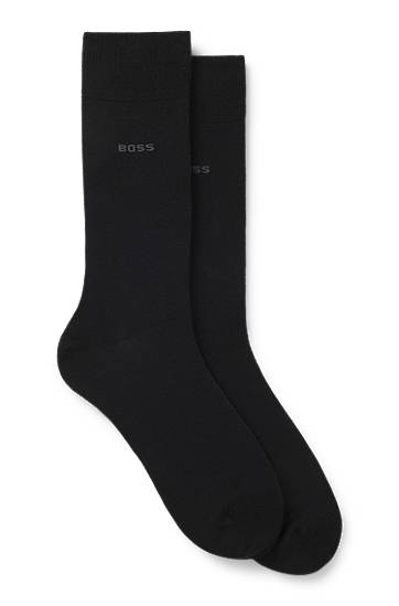Ponožky BOSS Two-Pack of Regular-Length Cotton-Blend Socks Čierna | 50516616, 0