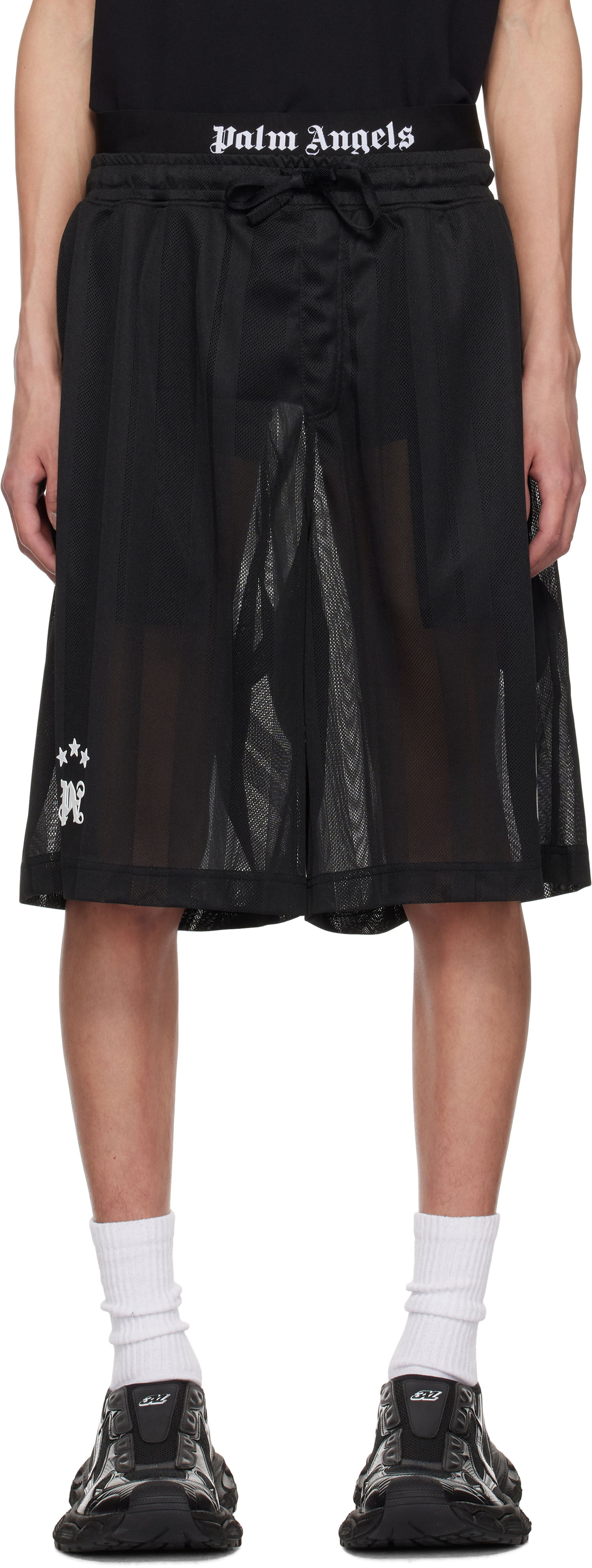Šortky Palm Angels Palm Angels Palm Sport Mesh Shorts Čierna | PMCI022S25FAB0021003, 0