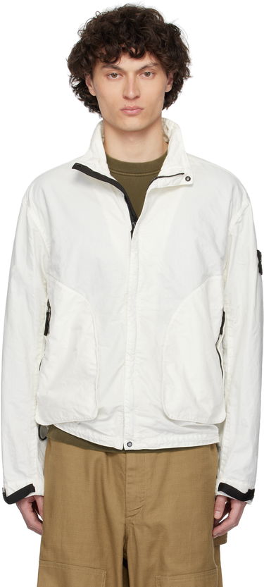 Vetrovka Stone Island Stone Island Organic Look Nylon Panama-TC Jacket Biela | K1S15 4100067 S0069, 0