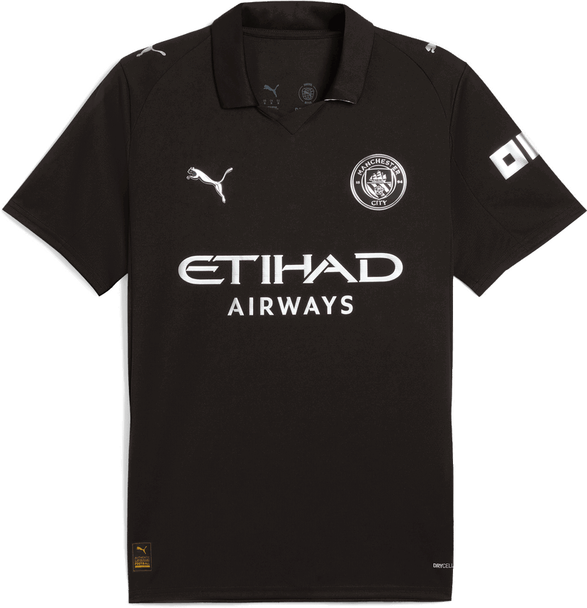 Dres Puma Manchester City Away Replica Jersey 2025/26 Čierna | 780350-02