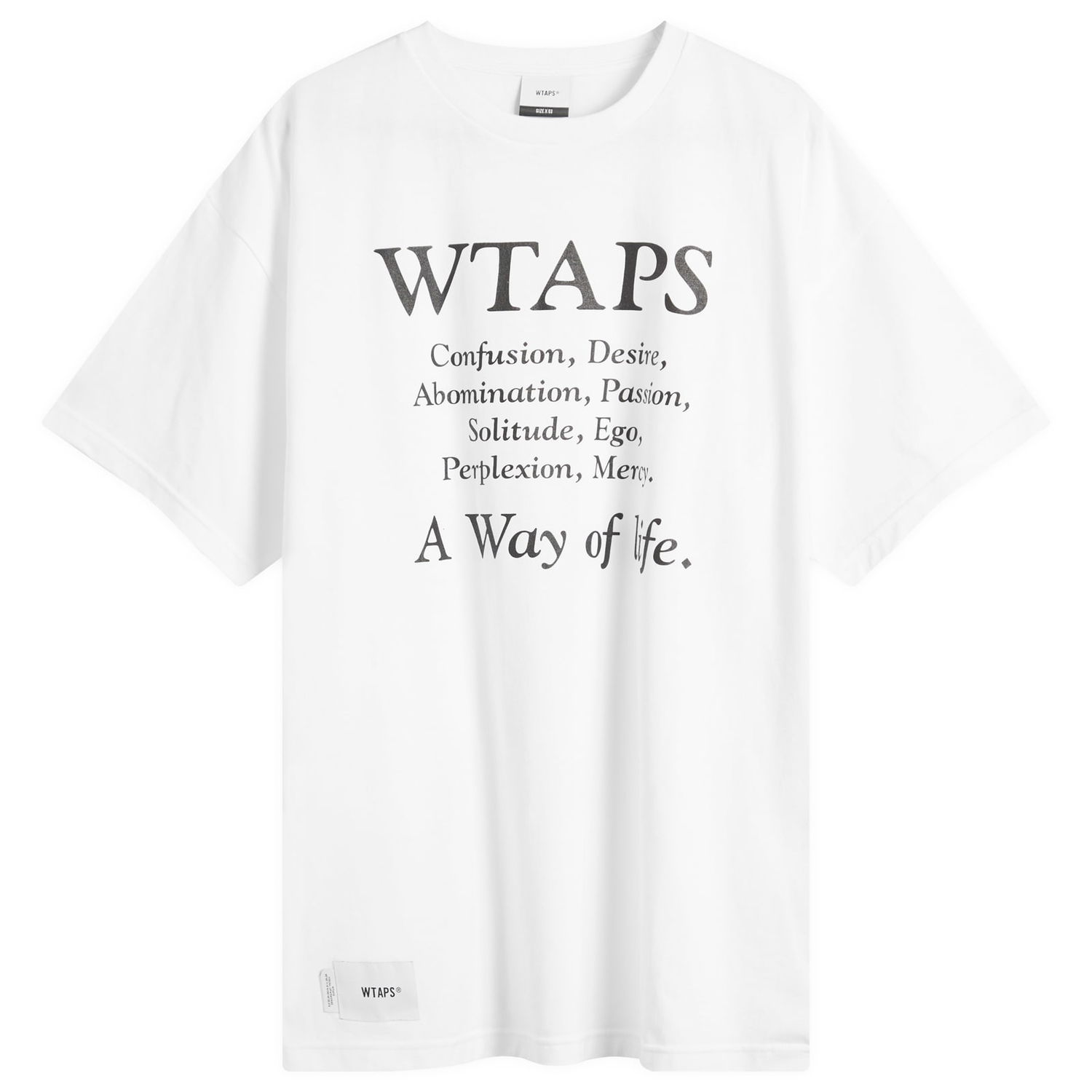 Tričko WTAPS T-Shirt with Philosophical Text Print Biela | 251ATDT-STM08S-WHT, 0