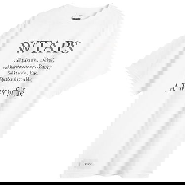 Tričko WTAPS T-Shirt with Philosophical Text Print Biela | 251ATDT-STM08S-WHT, 0