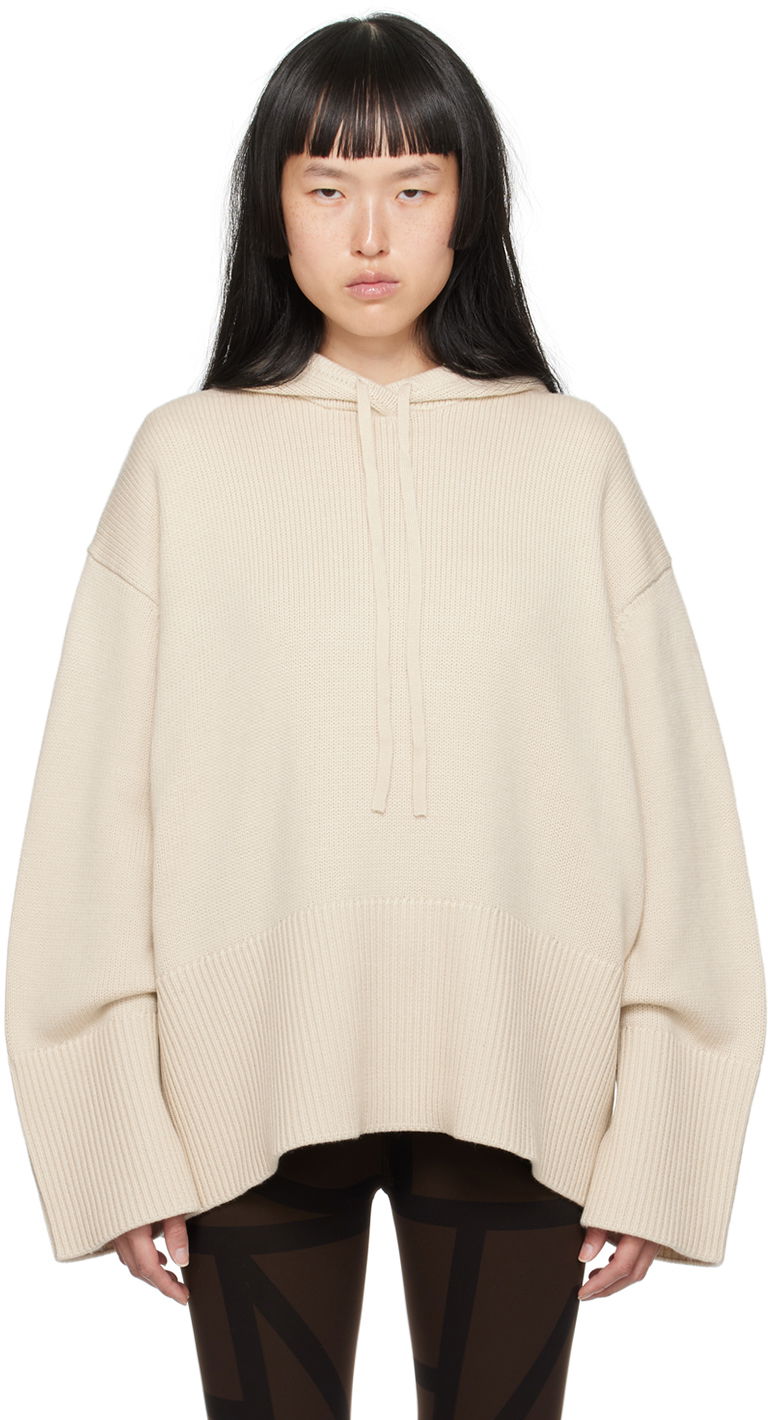 Sveter TOTEME TOTEME Signature Knit Hoodie Béžová | 234-WRTWTP166-YA0008, 0