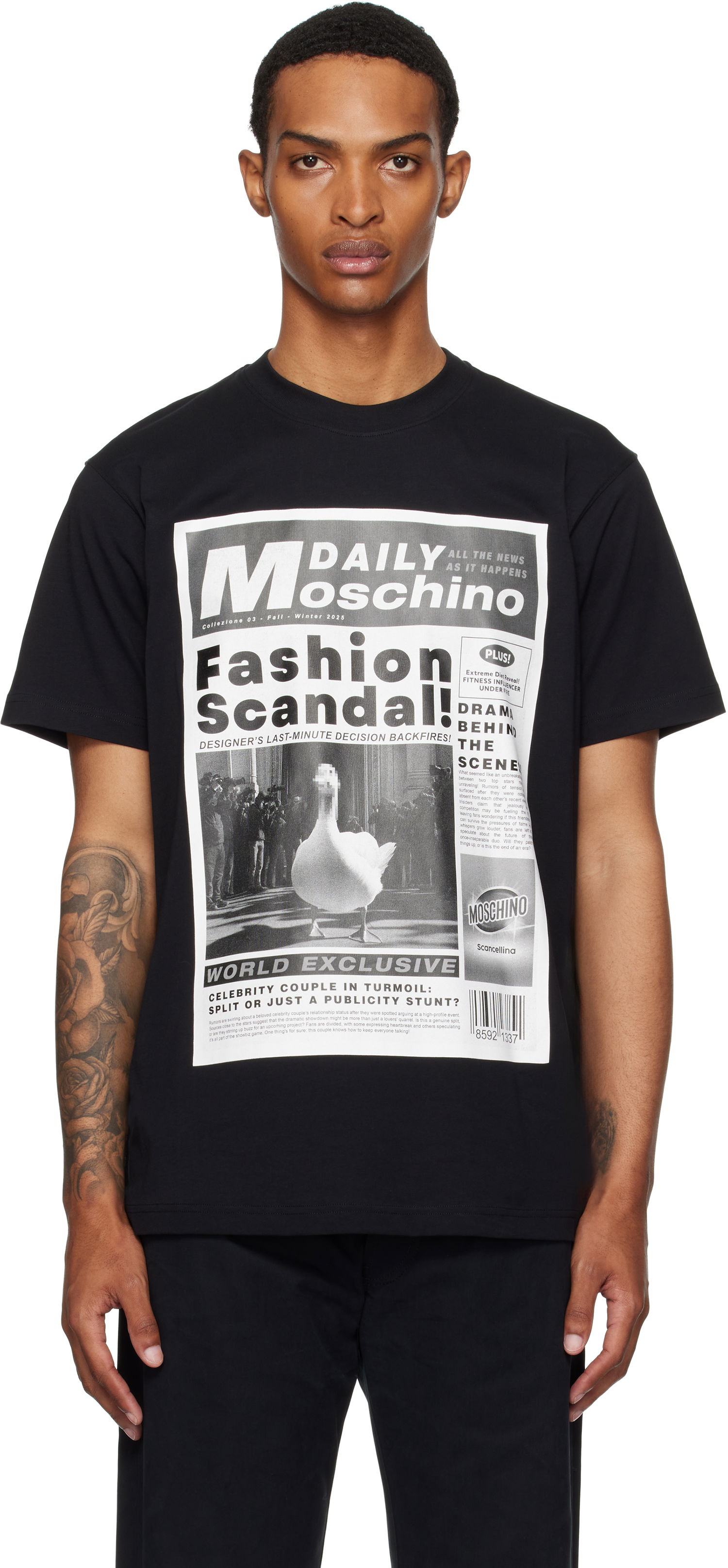 Tričko Moschino Moschino Daily Newspaper Graphic Tee Čierna | 252ZZ072452411555, 0