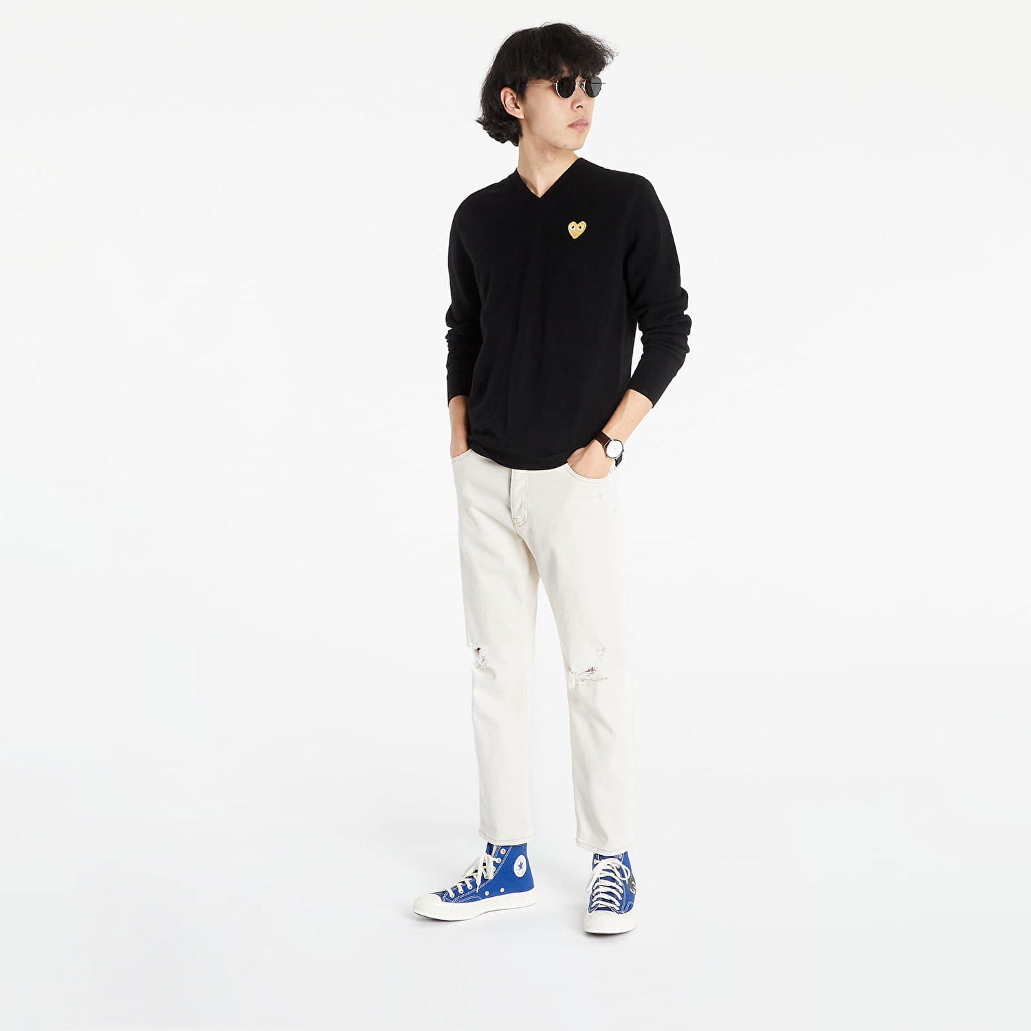 Sveter Comme des Garçons PLAY Knit Pullover Čierna | AZN048 Black, 0