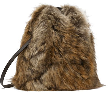 Kabelka Maison Margiela MM6 Maison Margiela Triangle Crossbody Faux-Fur Bag Hnedá | SB6WD0026P8486, 4