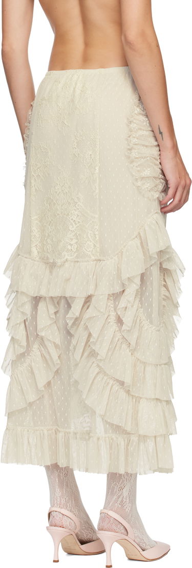 Sukňa Anna Sui Anna Sui Ruffle Lace Dotted Tulle Maxi Skirt Béžová | 725N10, 2
