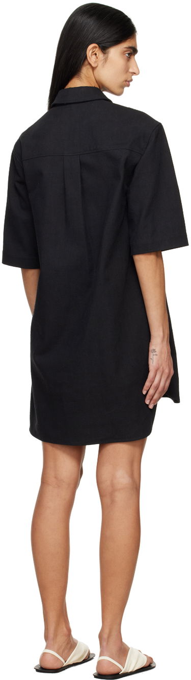Šaty Loulou de Saison Loulou de Saison Basava Mini Shirt Dress Čierna | BASAVA, 2