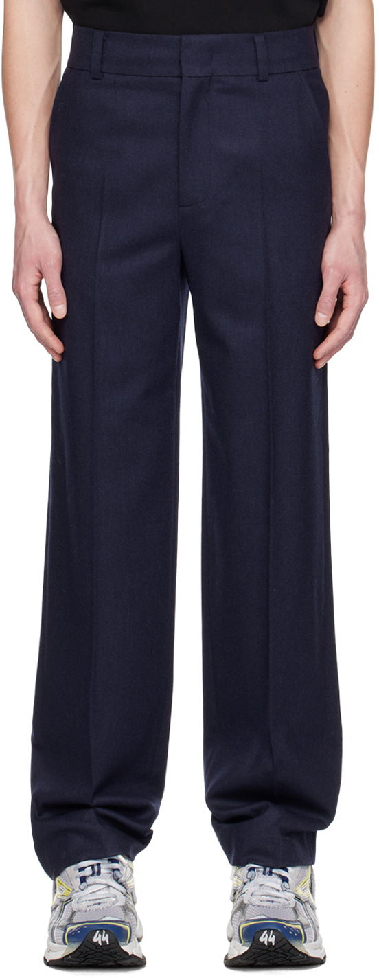 Nohavice We11done Melina Wide Leg Wool Trousers Modrá | WD-PT3-22-286-M-NV, 0