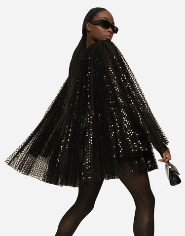 Šaty Dolce & Gabbana Sequined Short Dress Čierna | F6AUYTFLSHDN0000, 3