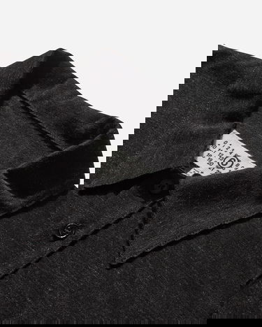 Polo tričko Maison Margiela MM6 Heathered Wool Long Sleeve Polo Shirt with Pocket Čierna | SH2GL0004 899, 3