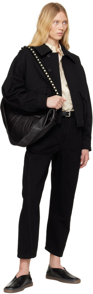 Taška cez rameno LEMAIRE Lemaire Medium Croissant Shoulder Bag with Pearls Čierna | BG0158 LL095, 3
