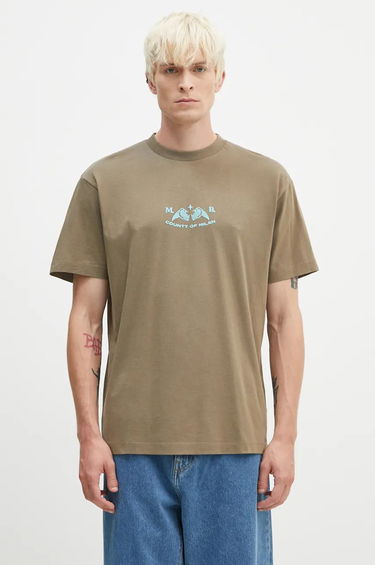 Tričko Marcelo Burlon Vintage Logo Basic T-Shirt Print Zelené | CMAA056F24JER0066E4D, 0