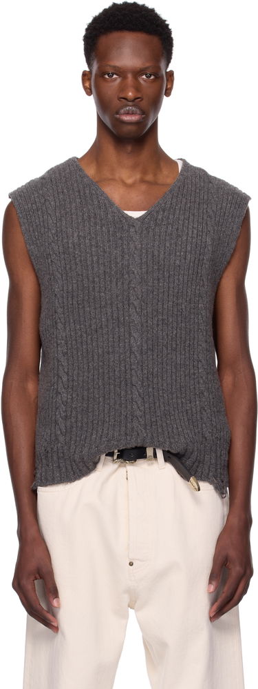 Vesta Enfants Riches Déprimés Fitted V-Neck Vest by Enfants Riches Déprimés Šedá | 080-244, 0