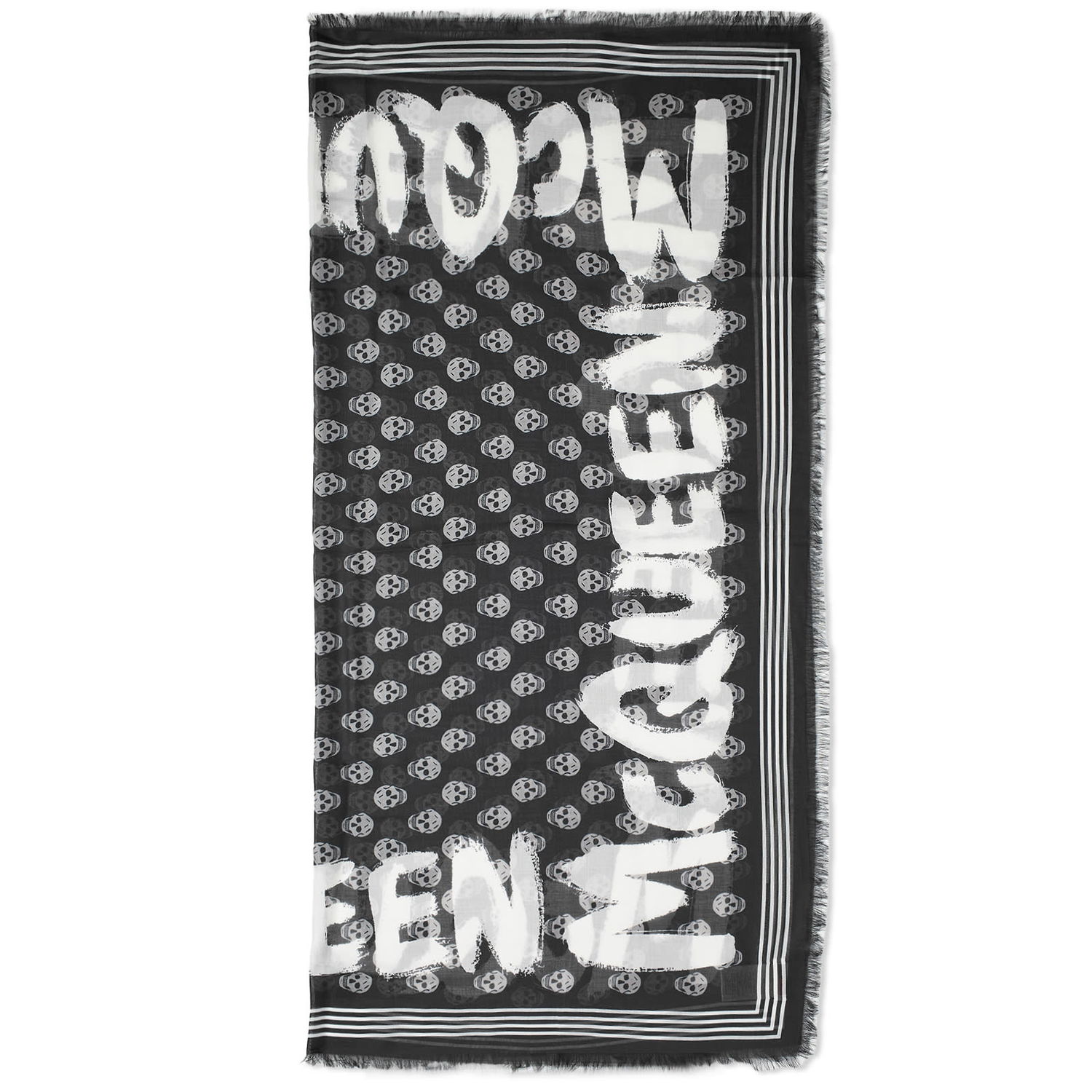 Šál Alexander McQueen Graffiti Logo Skull Scarf Šedá | 6611494418Q-1078, 0
