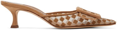 Šperky Manolo Blahnik Manolo Blahnik Maysalebi Kitten Heel Mules Hnedá | 423-1658, 0