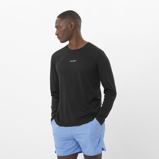 Tričko Salomon Shakeout Core Long Sleeve T-Shirt Čierna | LC2424400
