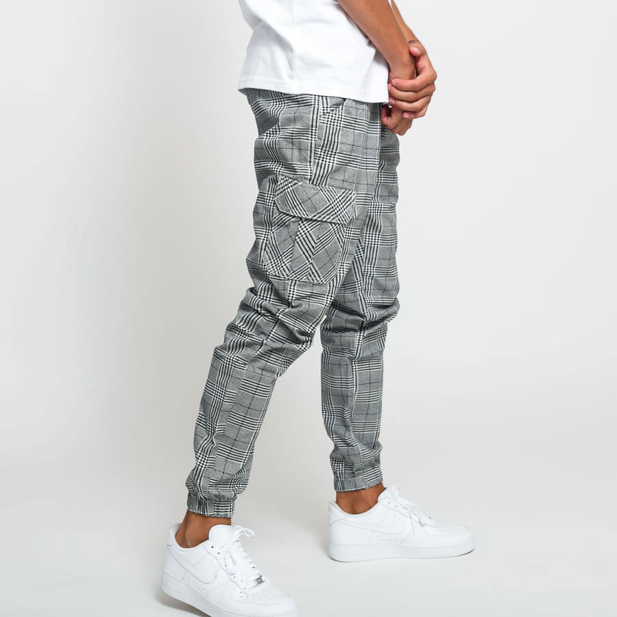 AOP Glencheck Cargo Jog Pants