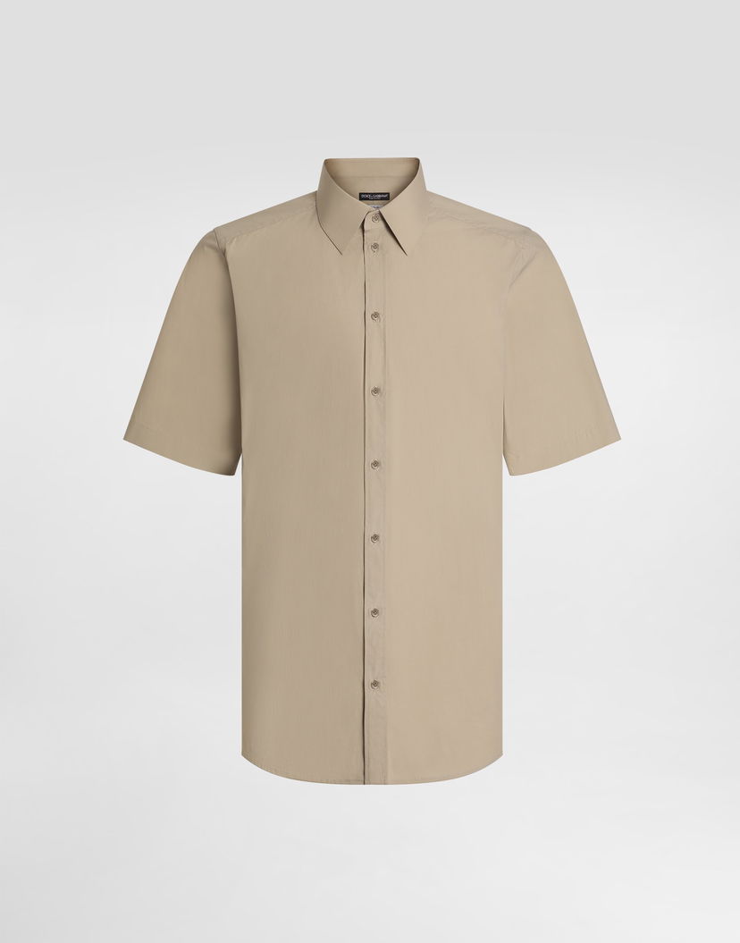 Košeľa Dolce & Gabbana Dolce & Gabbana Men's Extra Fine Poplin Short Sleeve Shirt Béžová | G5NN5TFUEFJM3954