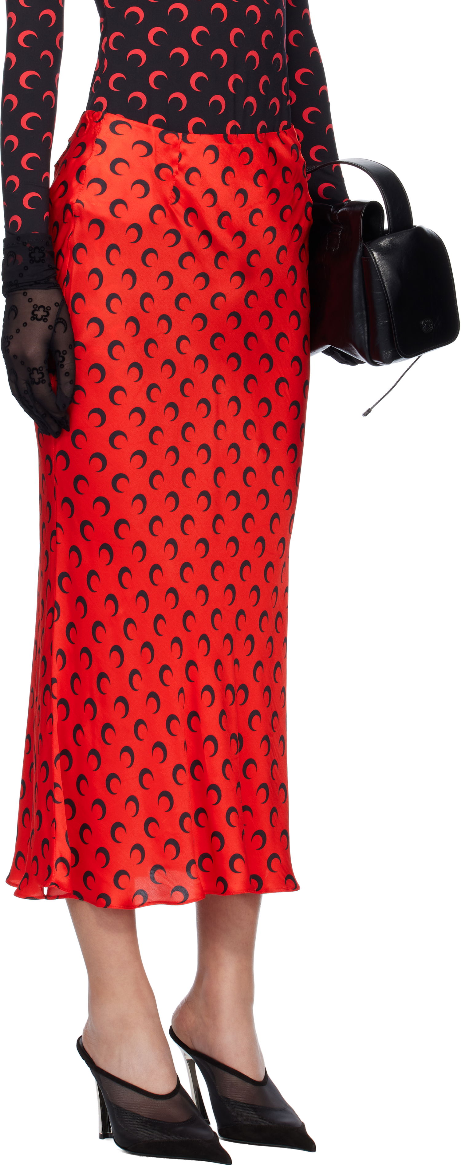 Sukňa Marine Serre Marine Serre Moon Print Satin Midi Skirt Červená | WSK070A CWOV0060, 1