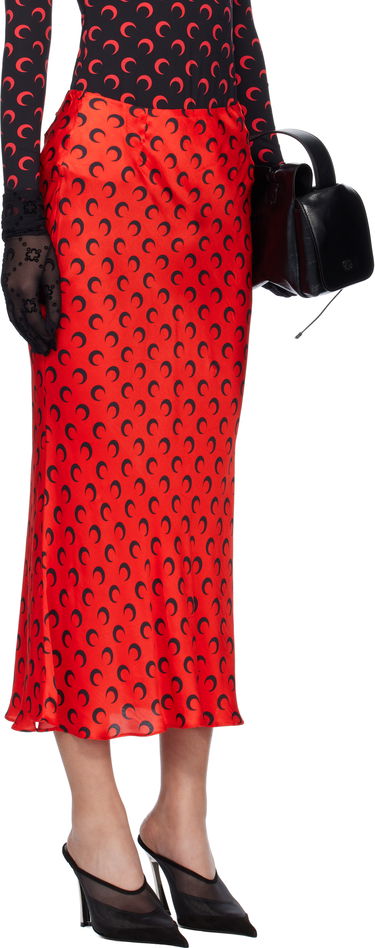Sukňa Marine Serre Marine Serre Moon Print Satin Midi Skirt Červená | WSK070A CWOV0060, 1