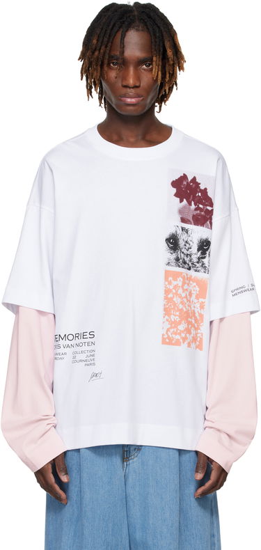 Tričko Dries Van Noten Dries Van Noten Long Sleeve Show T-Shirt Biela | 251-021119-1603, 0