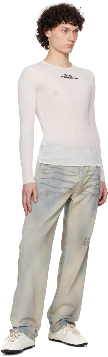 Tričko 032C 032c 'Black Sun' Fine Rib Longsleeve T-Shirt Biela | S25-URC-0281-100, 3