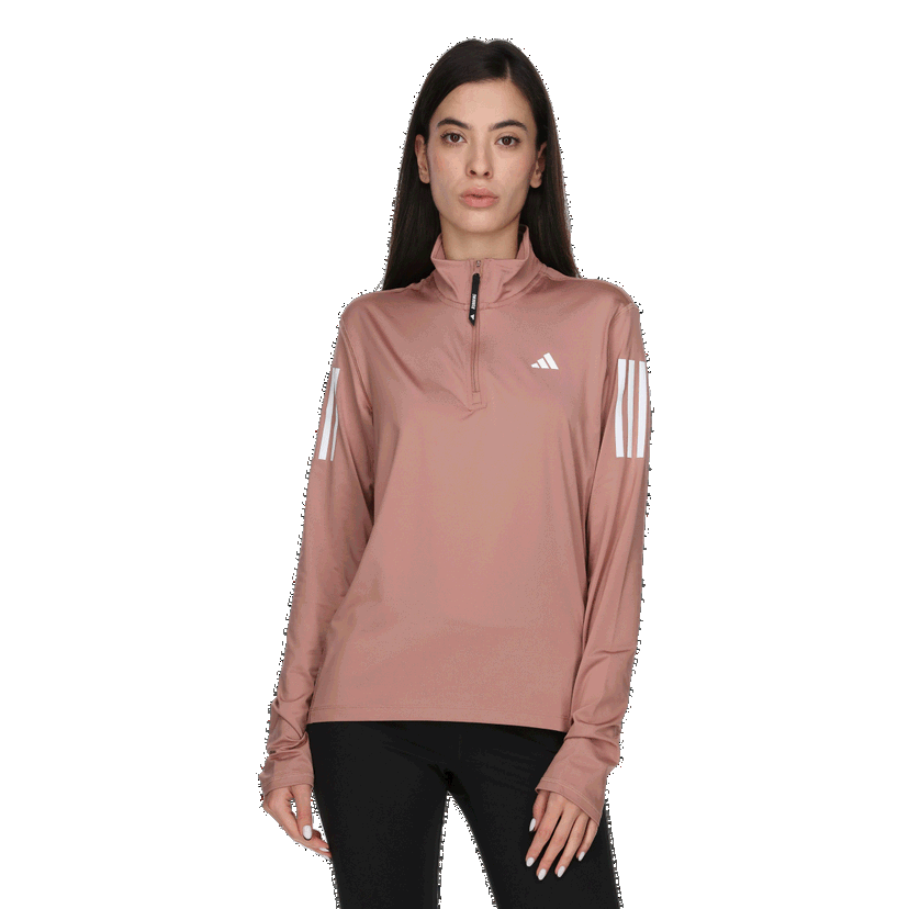 Mikina adidas Originals Own the Run Long Sleeve Half-Zip Top Ružová | JC7186