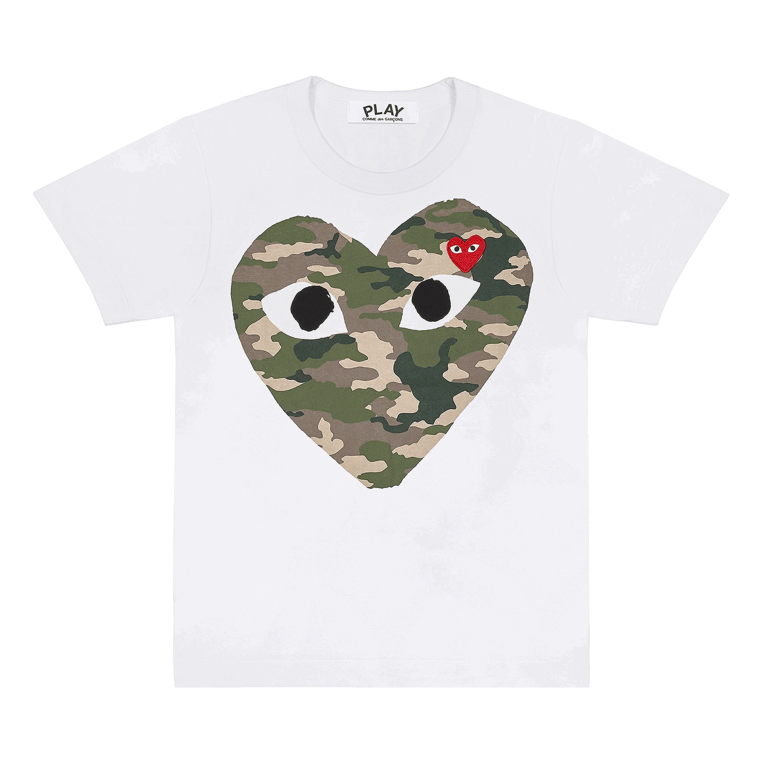 Tričko Comme des Garçons PLAY Camouflage Heart T-Shirt Biela | AZ T241 051 1, 0