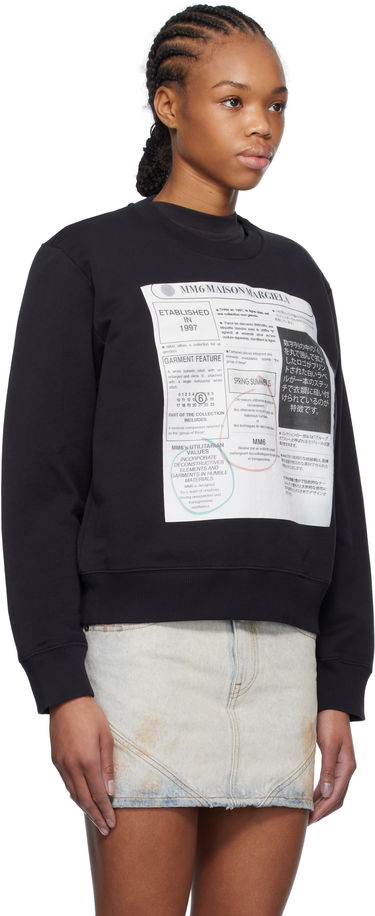Sveter Maison Margiela MM6 Maison Margiela Newspaper Print Jersey Sweatshirt Biela | S52GU0242 M25012, 4