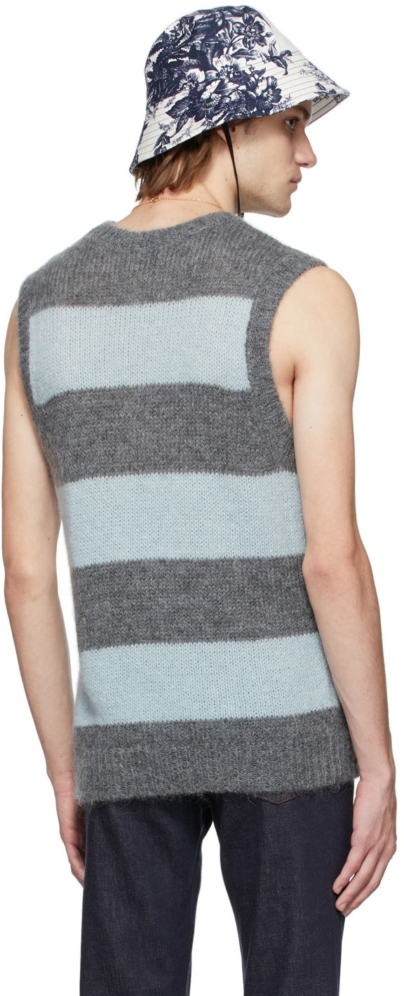 Erdem Ethan Mohair Striped Vest