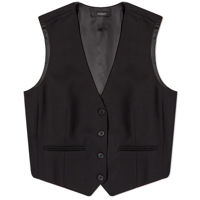 Kabáty WARDROBE.NYC Button Front Waistcoat Čierna | W1055R12-BLK